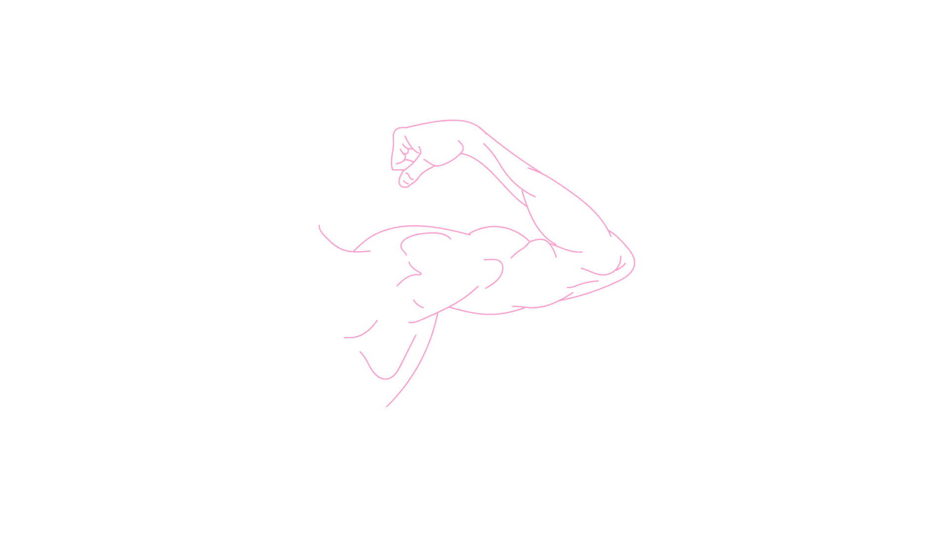 A line drawing of an arm with muscles