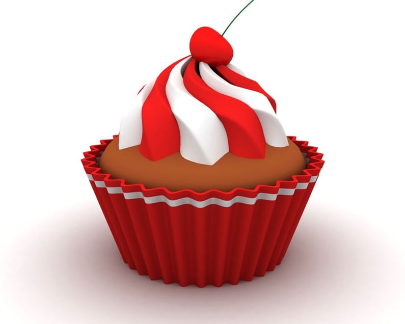 Cupcake in colors Danish flag